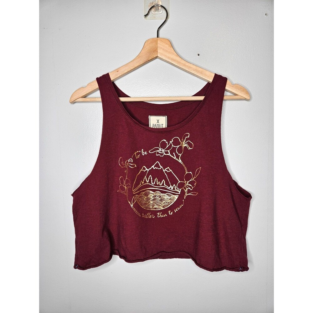 PAMUT Apparel Crop Top Tank OS 100% Cotton Burgundy To Be Rather Than To Seem